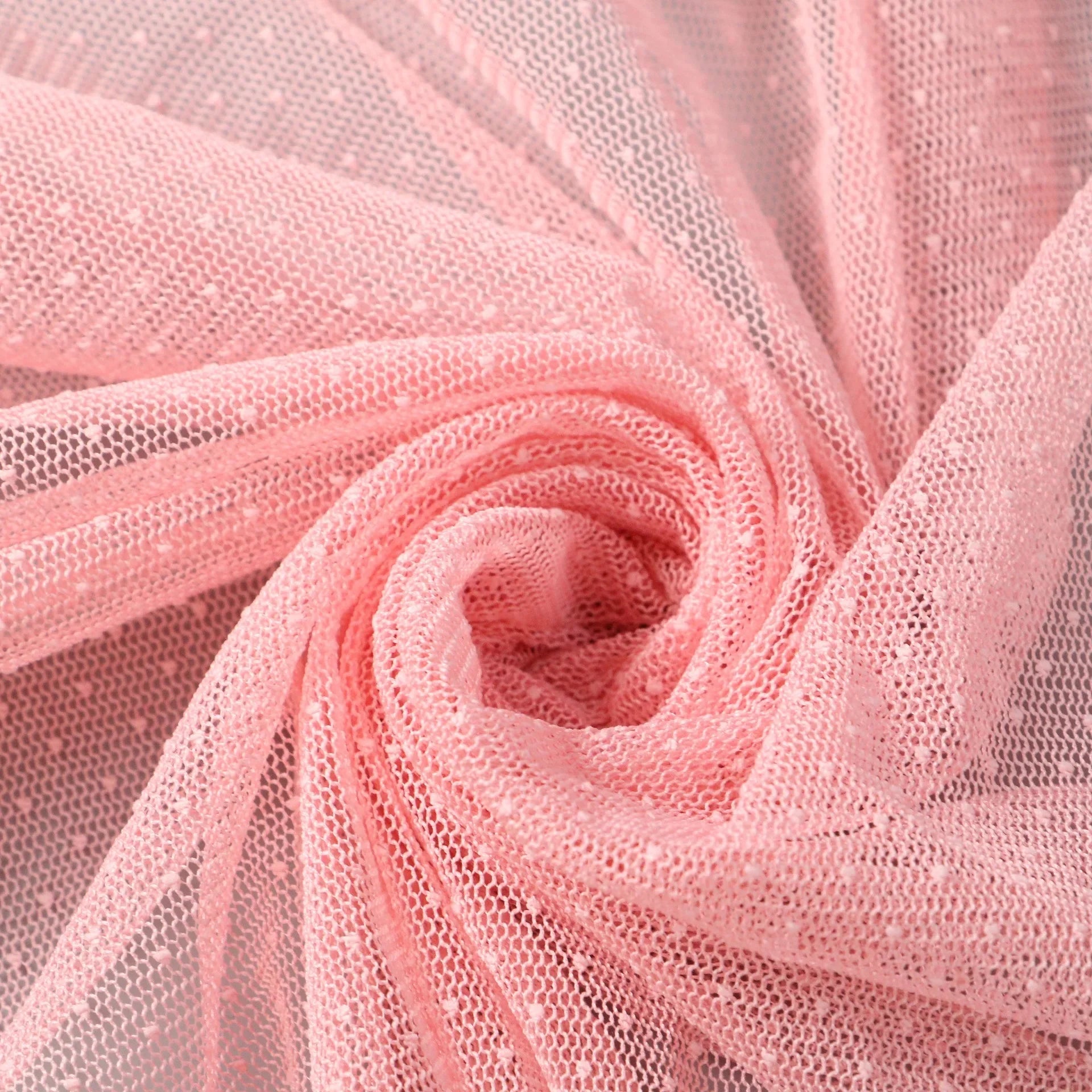 Polka Dot Mesh Organza Fabric - Refined Sheer Material