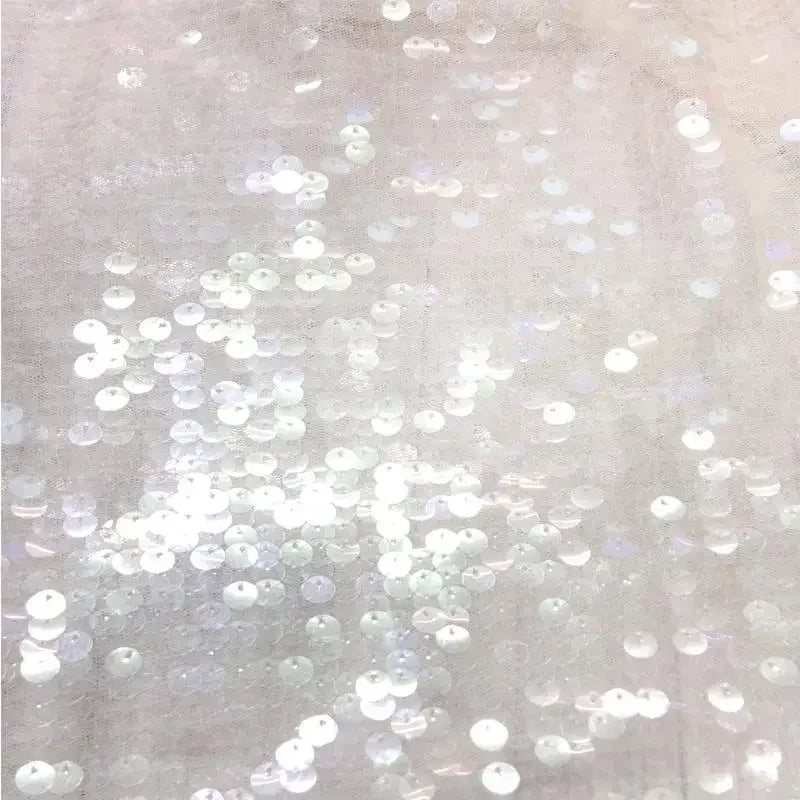 Multi-Color Glitter Sequins Mesh Fabric - Transparent Sparkle Material 130cm