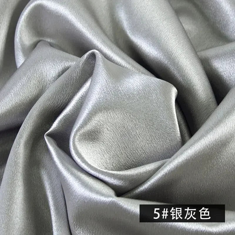 قماش ساتان كريستالي سميك لامع - مادة ستارة فستان بلون واحد