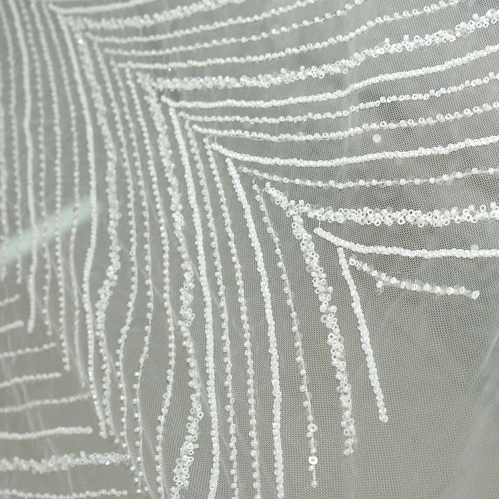 Luxury Sequin Beaded Floral Mesh - Wedding Formal Gown Lace Fabric