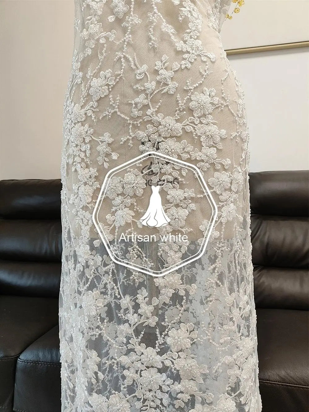 Nueva industria pesada, cuentas de uñas, cola de pez avanzada, bordado de encaje, tela, bordado de cuentas, vestido de novia, bricolaje, hecho a mano