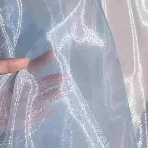 Crystal Organza Fabric - Stiff Sheer Mesh Wedding Dress Material 145cm
