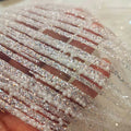 Pearl Metallic Diamond Mesh Lace - Soft for Bridal & Designer Fashion