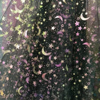 Dreamy Mesh Fabric For Children In Princess Style With Colored Star And Moon Printed Pattern Suitable For Wedding Dress Designer