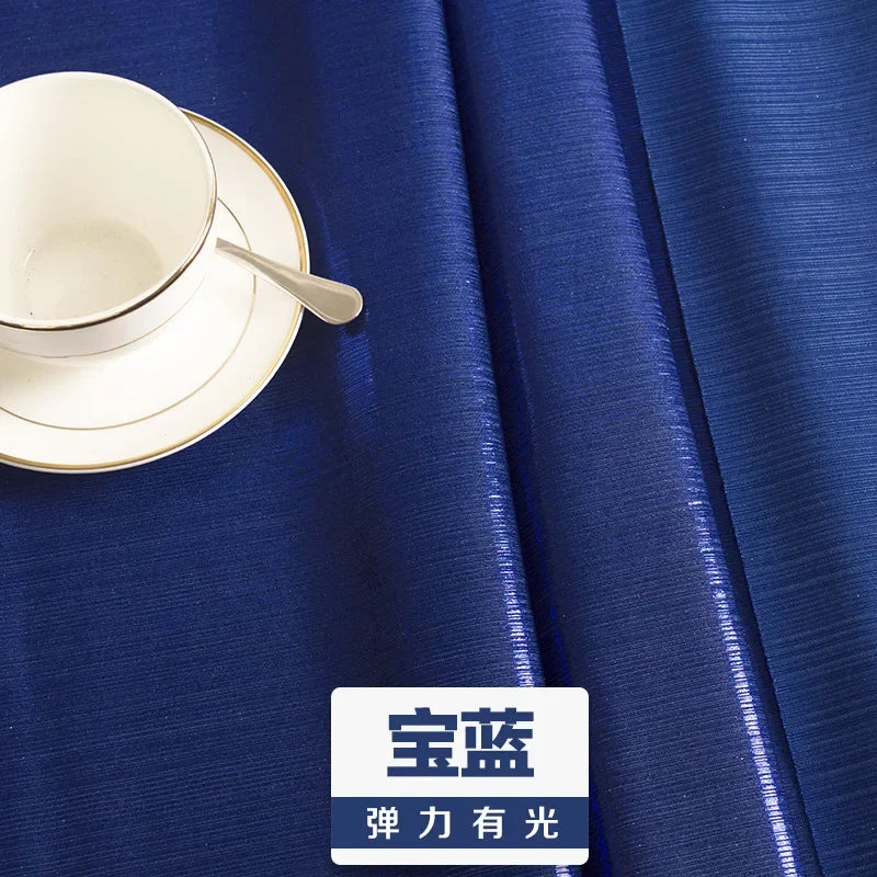 قماش مطاطي محبوك مجعد لامع بخطوط ذهبية وفضية لامعة مناسب لفستان زفاف ضيق وأزياء راقية