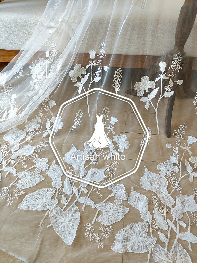 Nuevo vestido de novia de cola de pez, vestido, cortina de puerta, tela de encaje, bordado, mantel hecho a mano, accesorios DIY