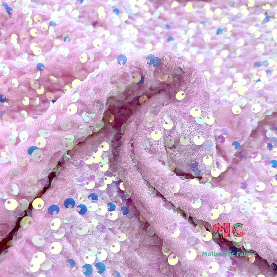 Tela elástica de terciopelo con lentejuelas y bordado tridimensional para costura de vestidos de noche y ropa.