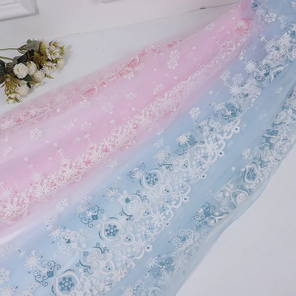 تنورة الأميرة إلسا الجديدة المطبوعة على شكل رقاقات ثلج ذهبية الأكثر مبيعًا تنورة توتو من قماش ملابس المسرح ونسيج الخلفية المزخرف