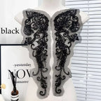 Apliques de encaje blanco de alta calidad, tela de encaje con cuentas, accesorios para vestidos de novia y vestidos de noche, accesorios de ropa hechos a mano