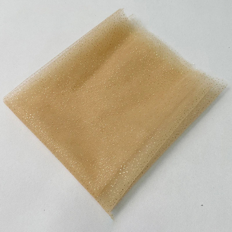 High Quality Thickened Soft Mesh Fabric Gold Spray Silver Flash Yarn for Fashion Wedding Dresses DIY Gown Decorative Fabric