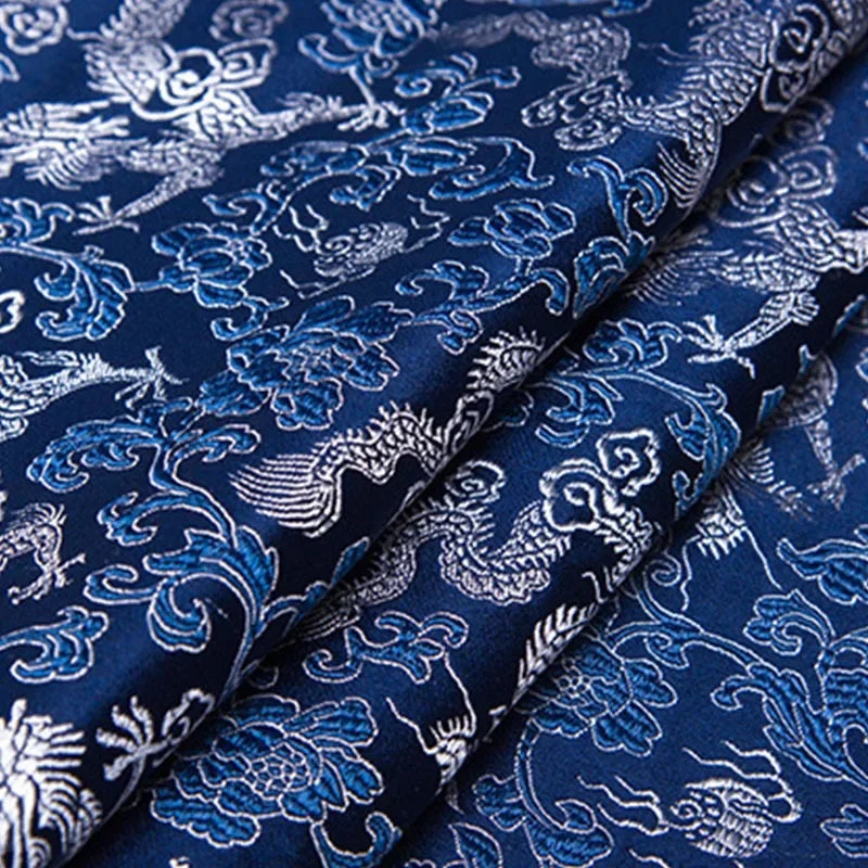 Lujosa tela de brocado jacquard con diseño de dragón, con motivos regio, material de primera calidad, para vestidos, chalecos y abrigos, confección artesanal, diseño tradicional, textil.