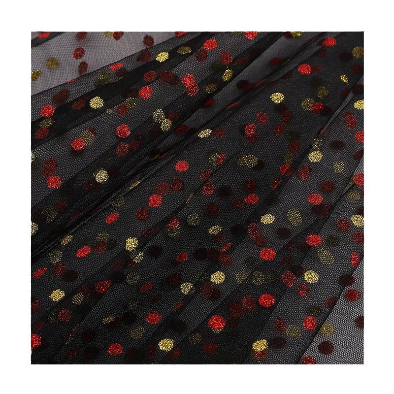 Gold Dot Metallic Mesh - Sheer for Event Décor & Party Dresses