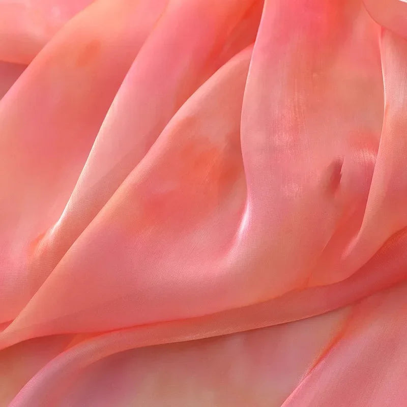 Gradient Organza Rainbow Sheer Fabric - Shiny Glossy Flowing Material