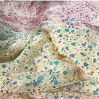 قماش تطريز شبكي مطرز بالترتر الملون، فستان نسائي عصري، خلفية حفل زفاف، مصنوع يدويًا، DIY