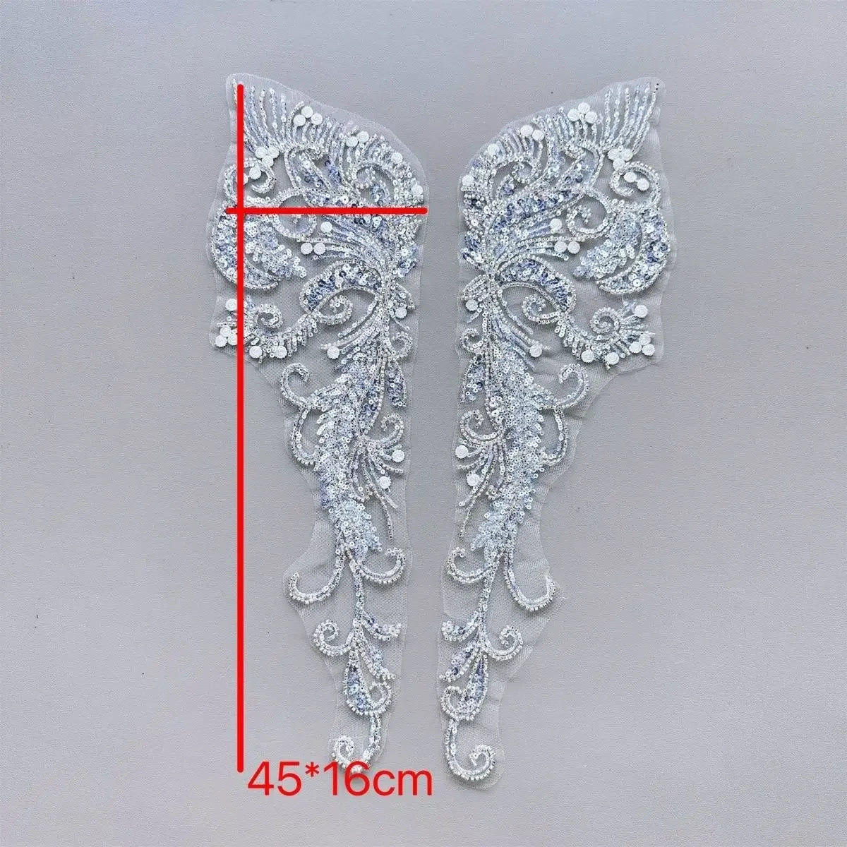 فستان زفاف وفساتين سهرة من قماش دانتيل مطرز بالخرز وتطريز دانتيل أبيض عالي الجودة، إكسسوارات ملابس مصنوعة يدويًا