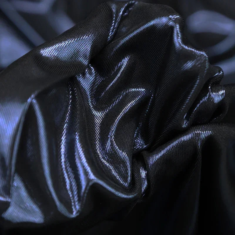 قماش جلدي معدني ذهبي فضي - مادة مرنة فائقة النحافة 150 سم