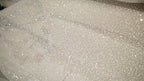 White Glitter Sequin Mesh Fabric for Bridal and Evening Gowns