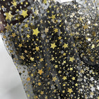 Premium Pentagram Hot Stamping Mesh Fabric for Stage Outfits, Dresses, Christmas Holiday Designs, and DIY Handmade Crafts