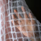 قماش شبكي ناعم من التول ثلاثي الأبعاد باللون الأبيض - فستان الأميرة توتو، الخامة 140 سم