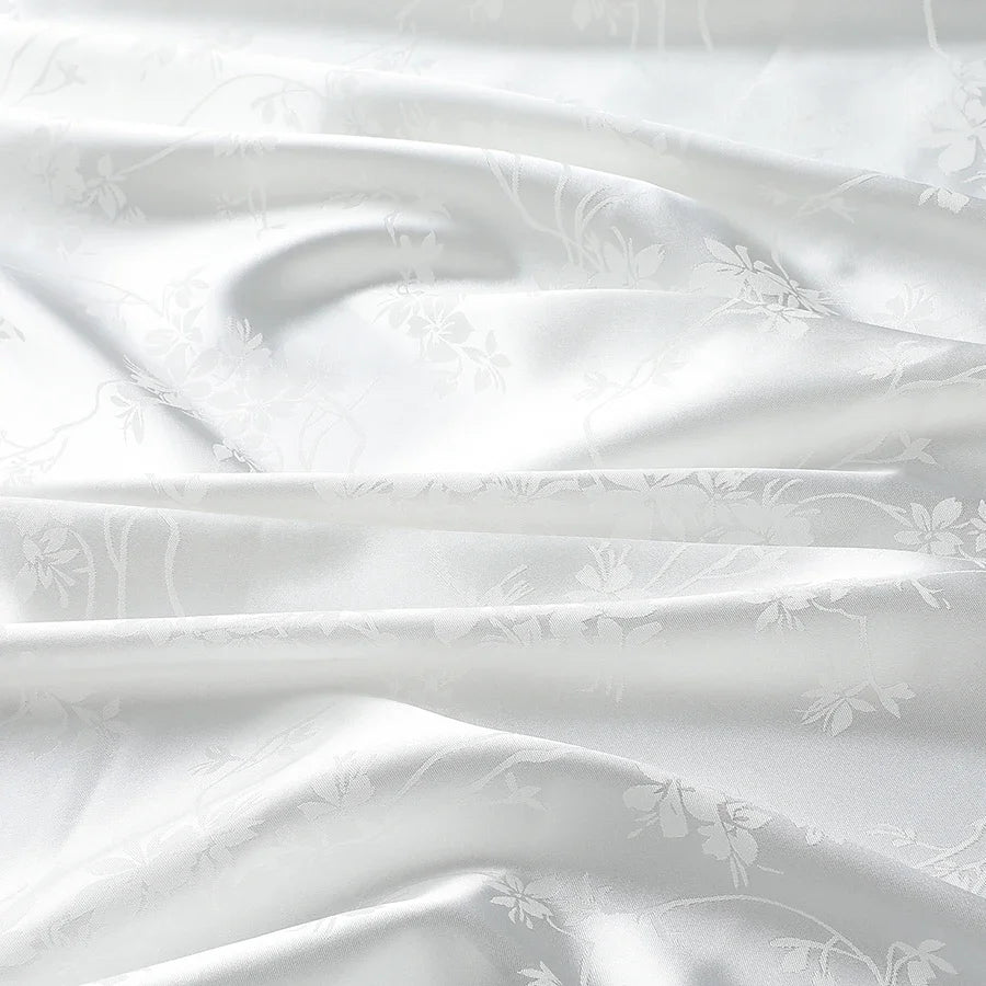 قماش ساتان منقوش بنقشة زهور، قماش ناعم لامع، مثالي لفساتين السهرة وأزياء الزفاف والحرف اليدوية التقليدية من تشيباو