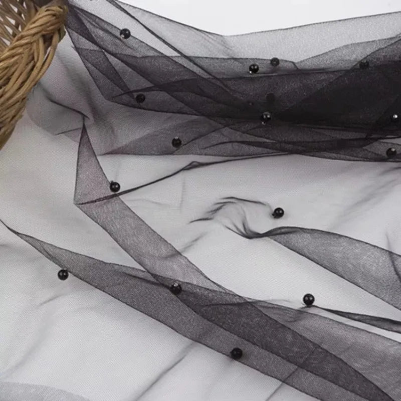 Encrypted soft pearl net fabric suitable for wedding dresses formal gowns headscarves and handmade DIY clothing fabrics