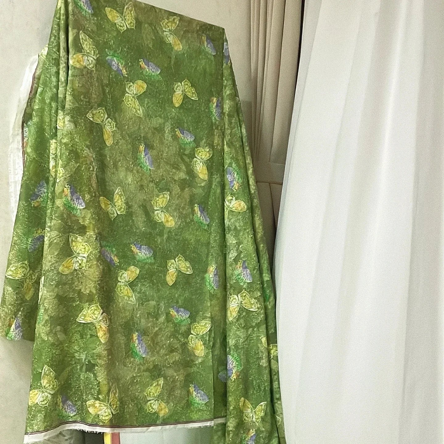 Butterfly Tassel Jacquard High-end Fabric Sewn Camisole Dress Stage Costume Evening Gown DIY Curtain Decoration Fabric