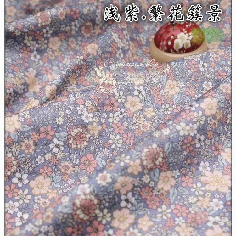 Tela de sarga de algodón puro con estampado floral, suave, totalmente de algodón, para ropa de cama, pijamas, pantalones, cortinas y proyectos de bricolaje para bebés.