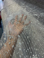 Lentejuelas de Super Hada, Ramas de Flores, Tela de Malla, Vestido de Novia, Tela de Encaje de Moda, Accesorios de Bricolaje Hechos a Mano