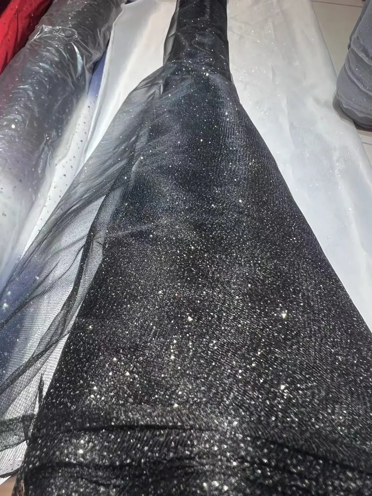 Solid Color Soft Mesh Powder Spraying Gold Sewing Headband Fluffy Skirt Evening Dress DIY Scene Decoration Mesh