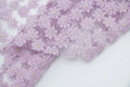 Violet Orchid Star Net Fabric With Gold Silk Thread Purple Rose Embroidered Lace Fabric For Dress DIY Cheongsam Gown Decoration