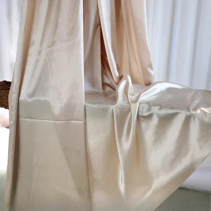 قماش حرير ساتان مرن - مادة ناعمة لامعة 145 سم