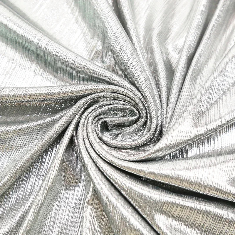 قماش مرن مخطط بألوان قزحية بالليزر - مادة مرحلة الختم الساخن 135 سم