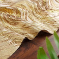Gilded Wave Pattern Woven Satin Jacquard Fabric - Shiny Water Ripple Material 140cm