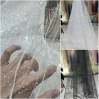 White hot stamping fabric wedding creative sign in table black glitter sequin mesh wedding dress designer clothing fabric