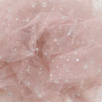 Tela de tul dorado con estrellas, color rosa, azul y morado, con purpurina brillante y bronceado, para manualidades de costura, decoración de fondo para bodas, fiestas de cumpleaños