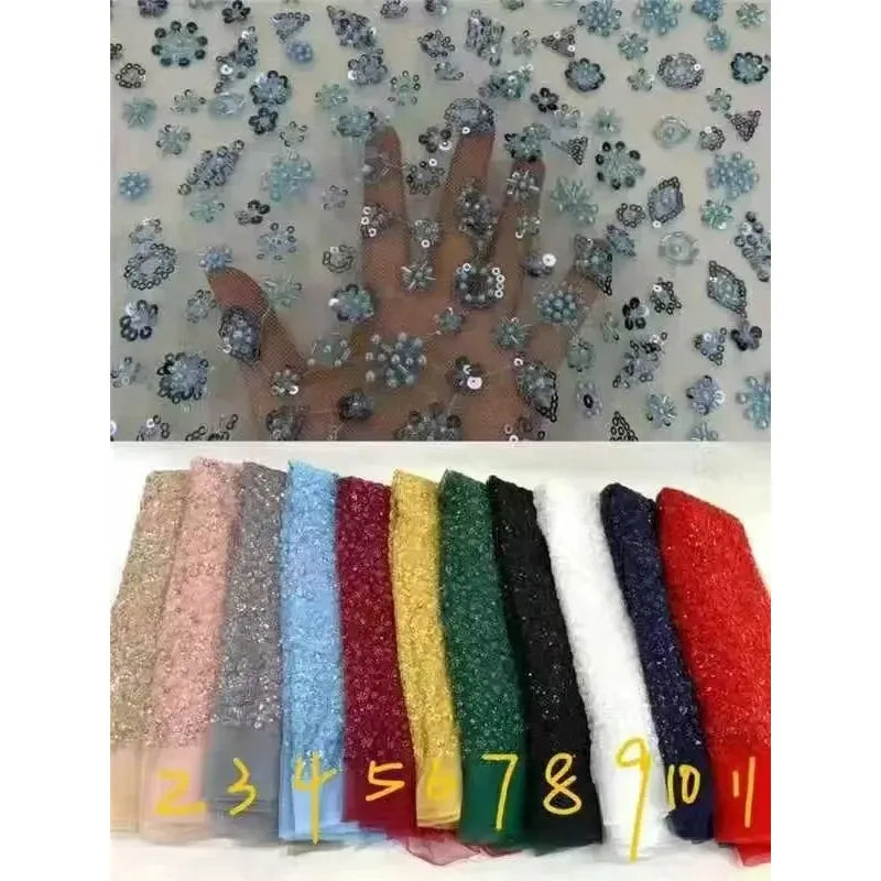 Tubo de cuentas brillantes y exquisitas de 23 colores para bordar uñas, flores tridimensionales, lentejuelas, tela para coser vestidos de noche.