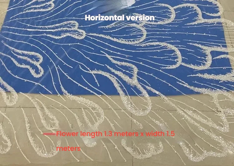 Super Large Sparkling Powder, High-end Ripple Loose Powder Lace Fabric, Wedding Dress Veil DIY Material Fabric