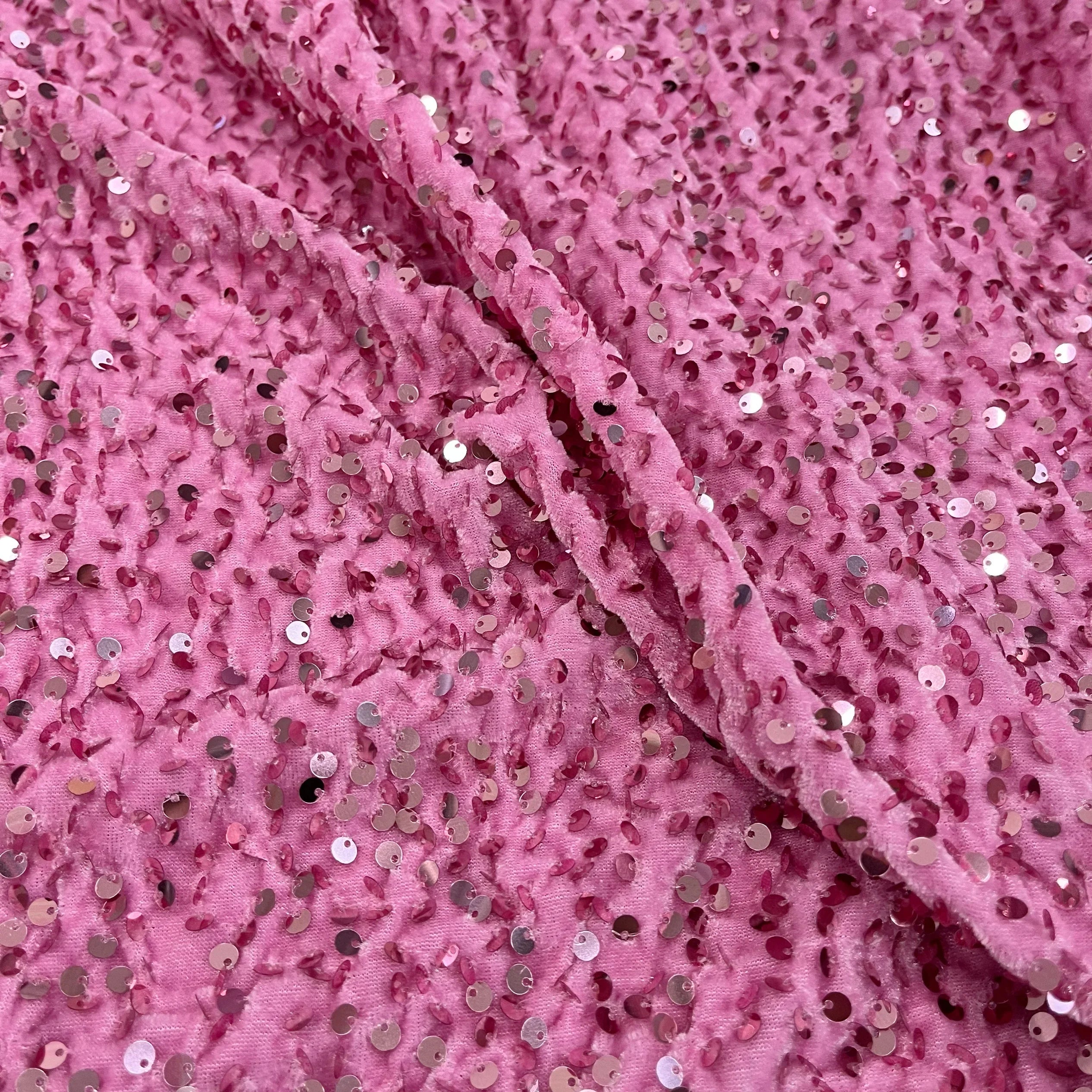 Luxury Velvet Beaded Embroidery Fabric With Dense Sequins Non Shedding Plush For Evening Gown Wedding Dress DIY Decoration