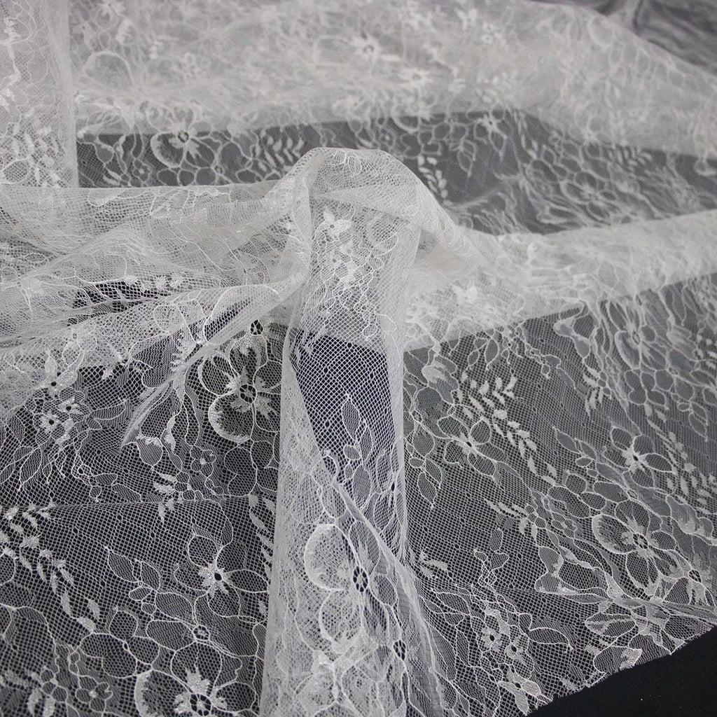 Base de encaje suave, tela blanca transparente ligera, drapeado transparente ligero, costura, vestido de novia, ropa interior, accesorios de decoración