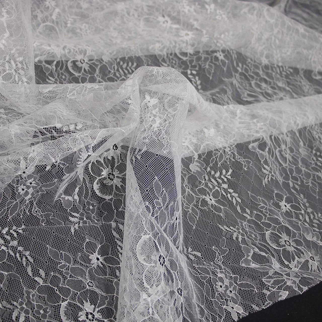 Base de encaje suave, tela blanca transparente ligera, drapeado transparente ligero, costura, vestido de novia, ropa interior, accesorios de decoración