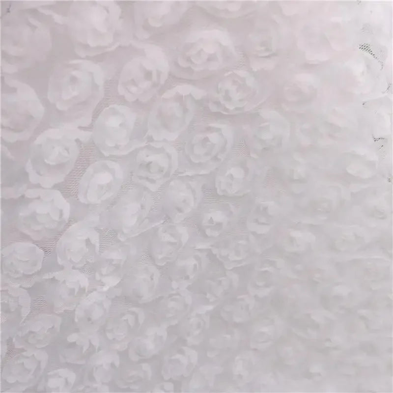 فستان زفاف كلاسيكي مطبوع عليه وردة ثلاثية الأبعاد مع لوحة قماش مطرزة وقماش شبكي مزين بالزهور