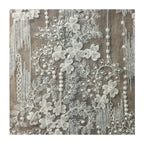French Apricot Vintage Floral Embroidery Lace - Ombre Tulle Bridal Fabric - fabric photo 1