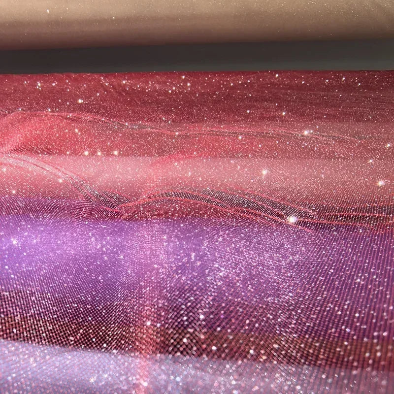 Solid Color Soft Mesh Powder Spraying Gold Sewing Headband Fluffy Skirt Evening Dress DIY Scene Decoration Mesh