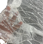 New bead sequins, branch shaped embroidery, mesh fabric, wedding dress, white clothing accessories