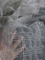 Stripe design mesh sewing high-end fashion wedding dress shiny sequin evening dress fabric