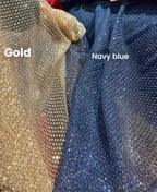 نقاط بولكا لامعة، ختم ذهبي ساخن، قماش شبكي لامع، فستان رسمي، بدلة أداء، ديكور خلفية، قماش