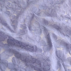 Pure Cotton Mesh Embroidered Fabric with Violet Chrysanthemum Design for Kids Dress Soft Cotton Yarn Material DIY Sewing Craft
