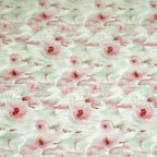 Vestido cheongsam de algodón con estampado floral degradado verde polvo para primavera/verano, tejido suave y ligero que ilumina la piel.