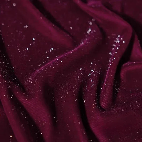 Bright Silk Starry Velvet Fabric - Soft Shiny Sparkling Material - fabric photo 1