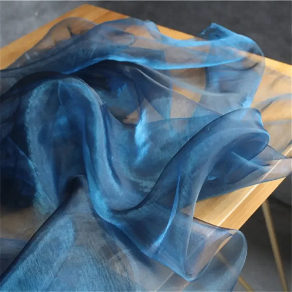 High-End Sky Blue Organza Sheer - Wedding Dress Fluffy Skirt Designer Fabric